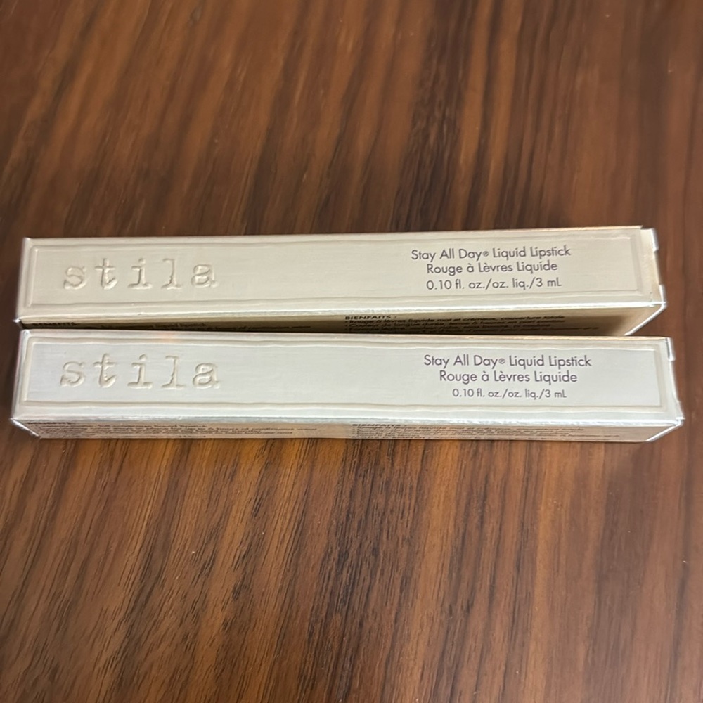 2 Stila Liquid Lipsticks - new in box Angelo and Carmello - Stay all day